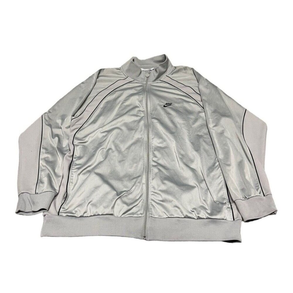Nike Jacket Mens XXL Grey Dri Fit Full Zip Jacket Sportswear Sweatshirt Warm Up